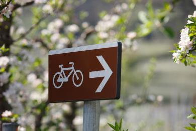 Cartello di una ciclopista