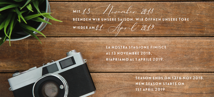 Saison 2019 beginnt am 01/04/19